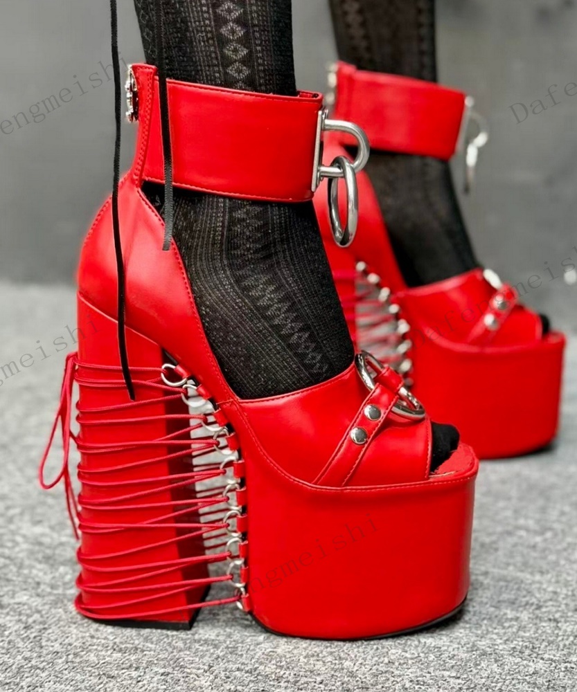 Block Heel Punk Party Hollow L - Women Fashion Rings 评论和价格