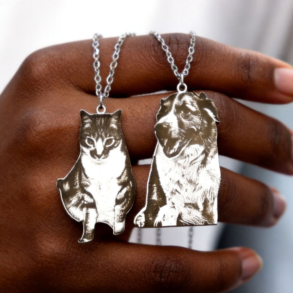 Custom Engrave Pet Photo Neckl - Fashion Women Picture 评论和价格