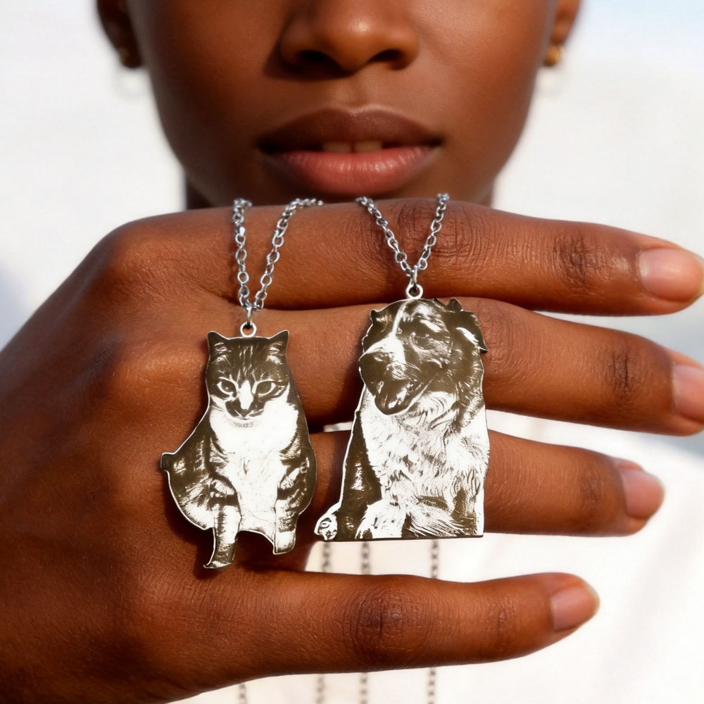 Custom Engrave Pet Photo Neckl - Fashion Women Picture 评论和价格