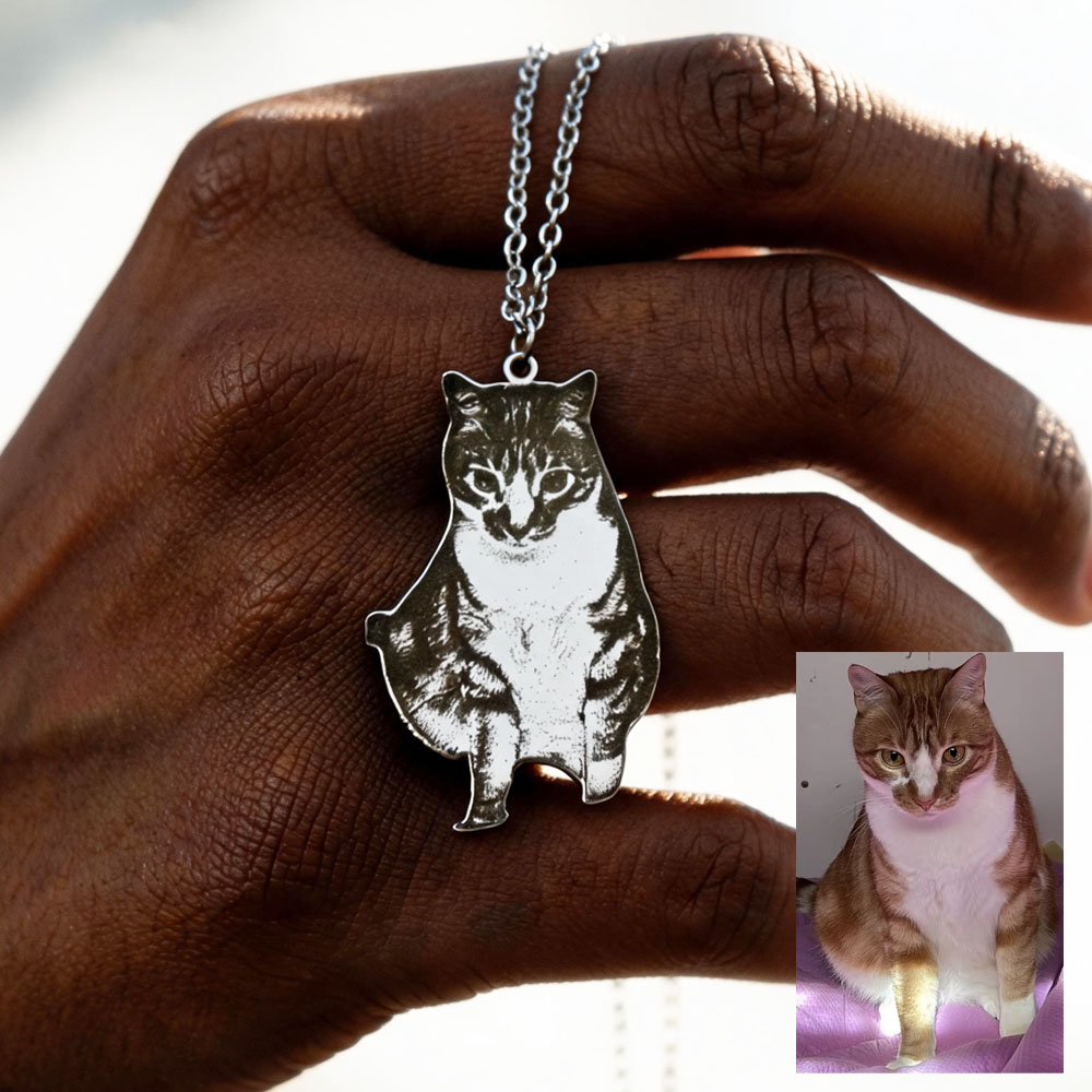 Custom Engrave Pet Photo Neckl - Fashion Women Picture 评论和价格