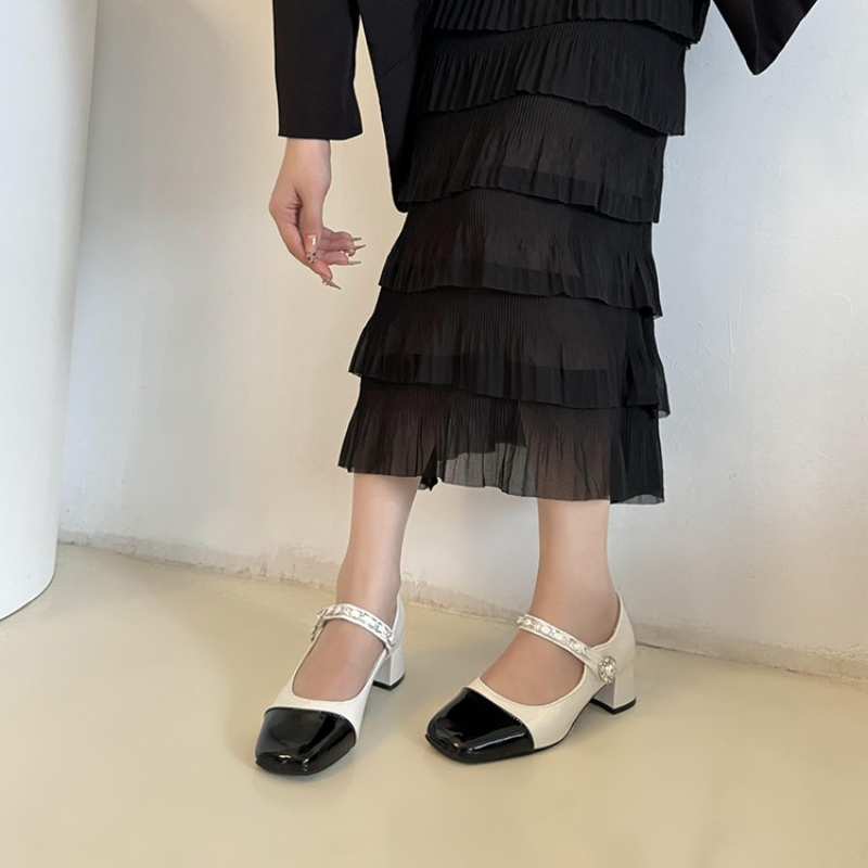 2026 Pearl Clasp Thick-Topped  - Women Fashion Heels 评论和价格