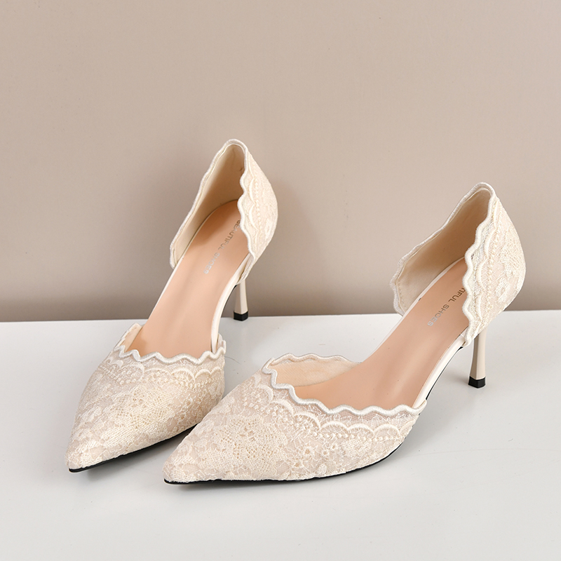 Lace Pointed Toe High Heels Wo - Women Fashion Heels 评论和价格