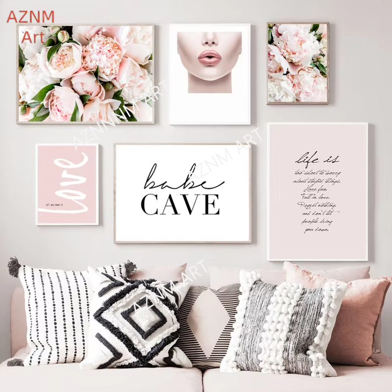 Gallery Wall Art Pictures Pink - Fashion Women Picture 评论和价格