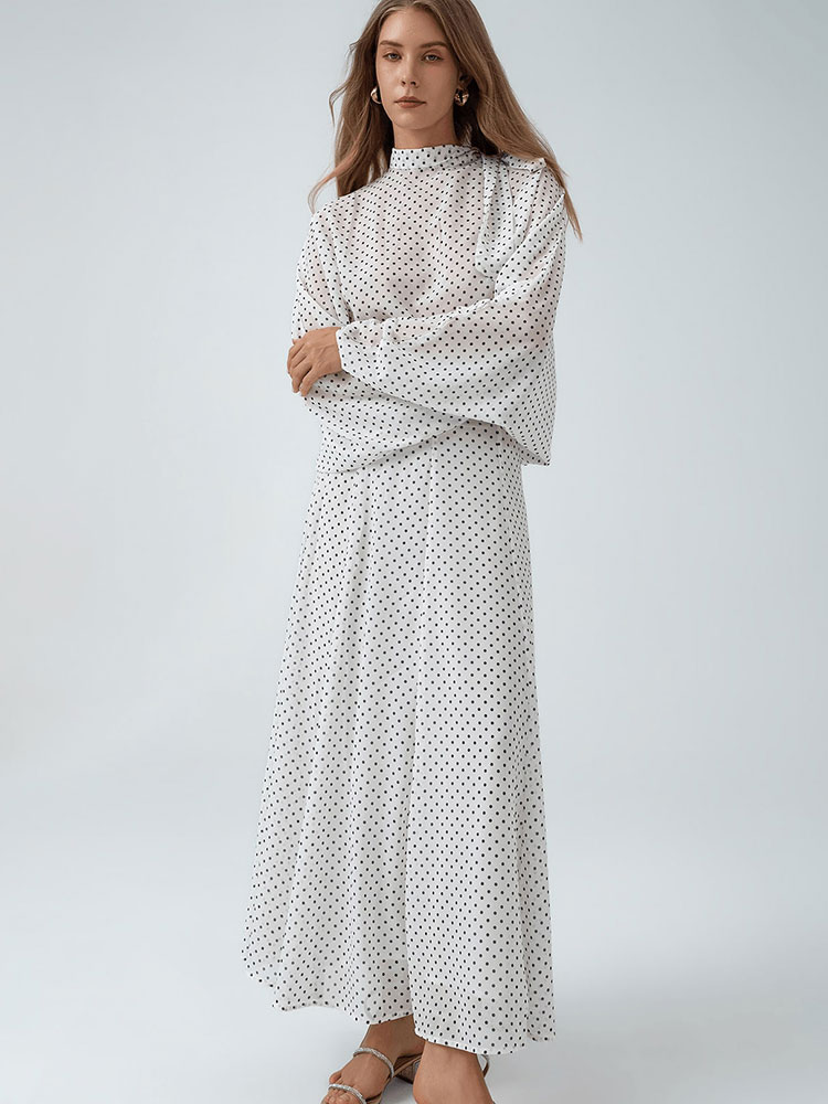 HH Vintage Womens Polka Dot Su - Puff Sleeve Blouse 评论和价格
