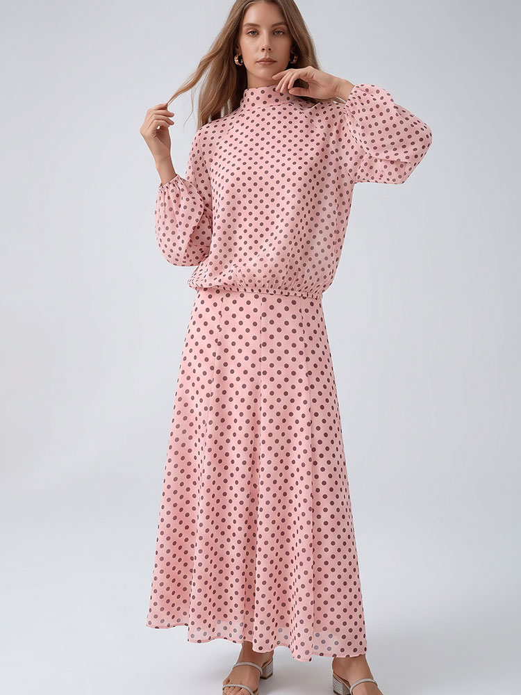 HH Vintage Womens Polka Dot Su - Puff Sleeve Blouse 评论和价格