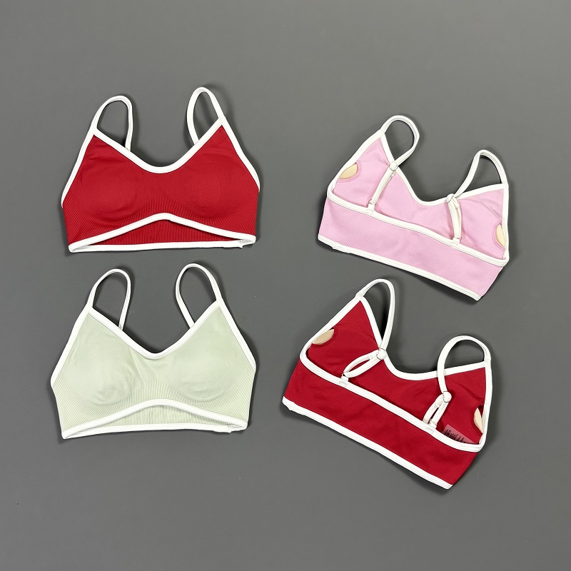 Women Contrastline Yoga Bra V  - Bra Top Seamless 评论和价格