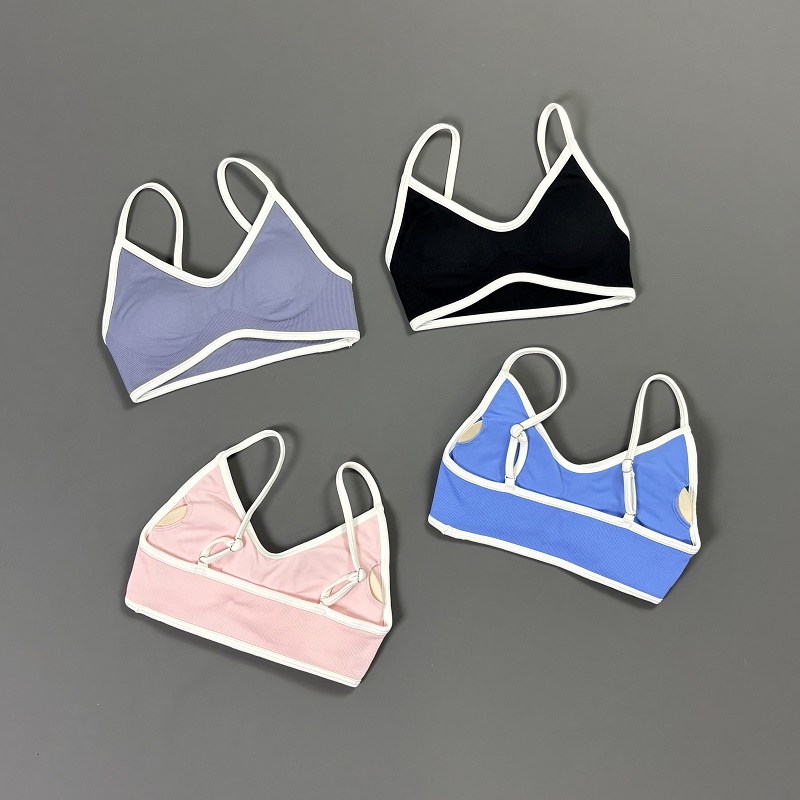 Women Contrastline Yoga Bra V  - Bra Top Seamless 评论和价格