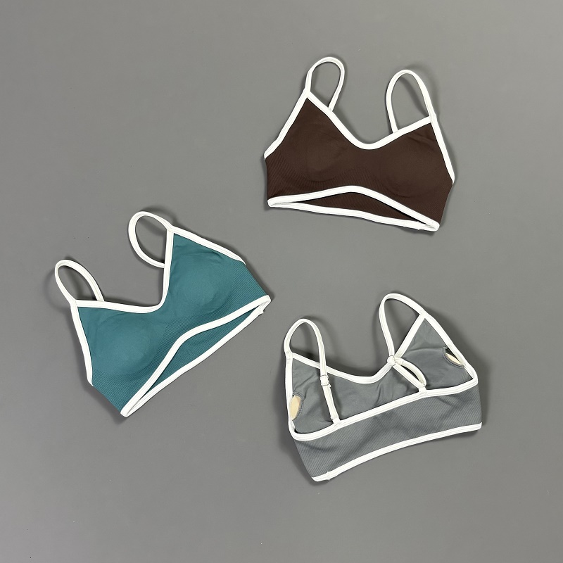 Women Contrastline Yoga Bra V  - Bra Top Seamless 评论和价格
