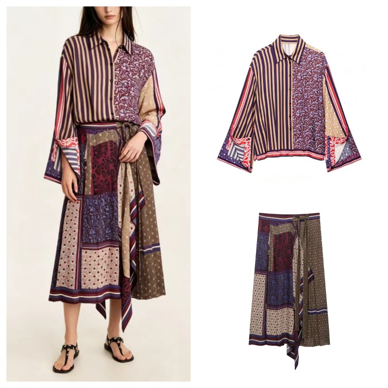 2026 Elegant Chic Printed Saro - Printed Wrap Skirt 评论和价格