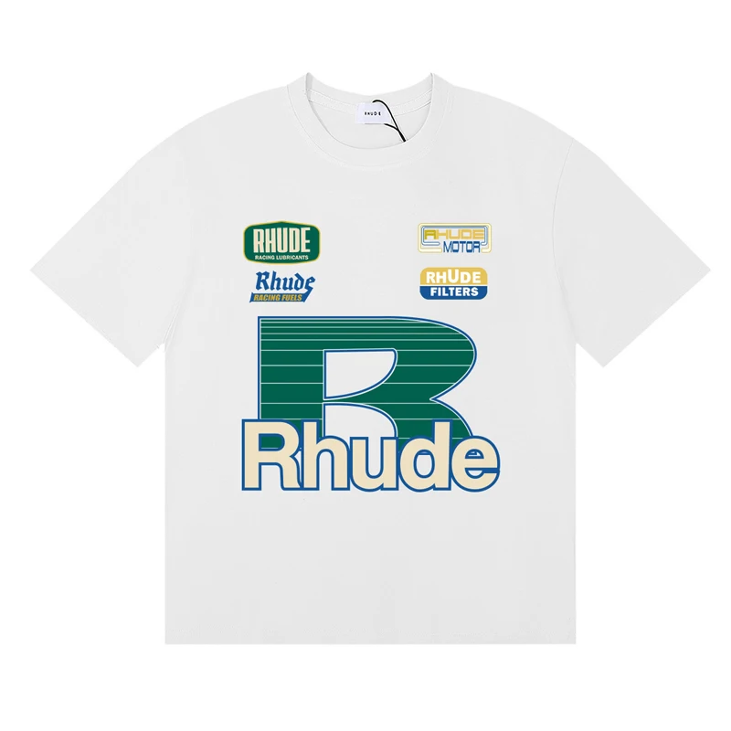 Streetwear Brand Rhude T-shirt - Women Fashion Brand Logo 评论和价格