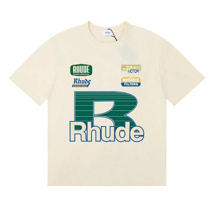 Streetwear Brand Rhude T-shirt - Women Fashion Brand Logo 评论和价格