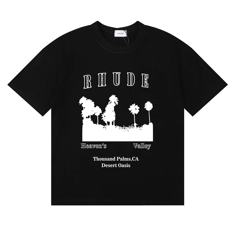 Streetwear Brand Rhude T-shirt - Women Fashion Brand Logo 评论和价格