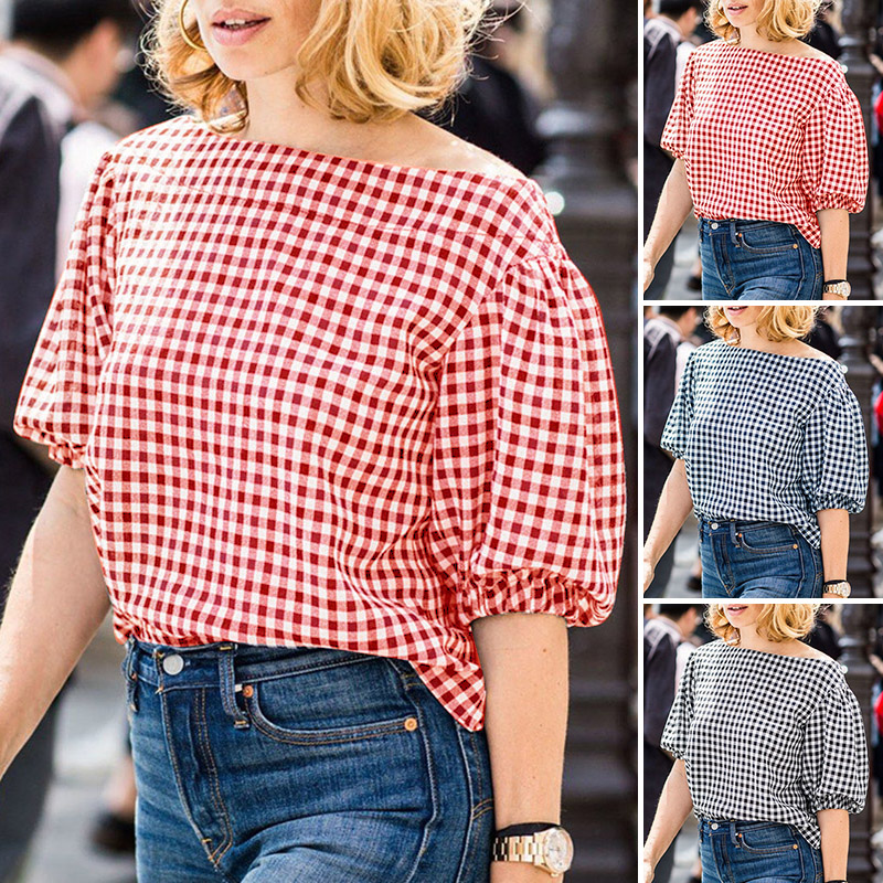 Plus Size 5XL VONDA Summer Wom - Puff Sleeve Blouse 评论和价格