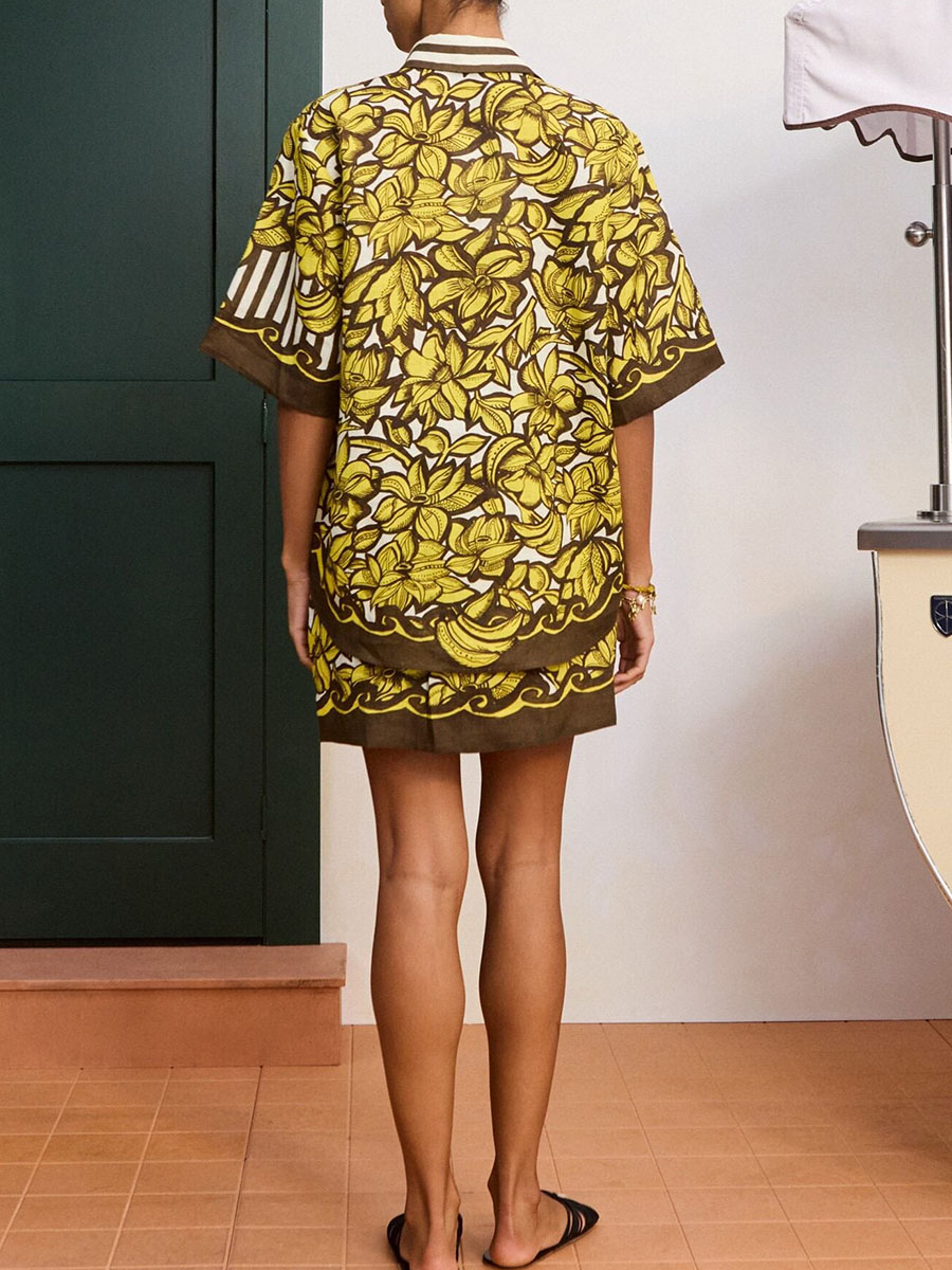 VGH Floral Print Two Piece Set - Printed Wrap Skirt 评论和价格