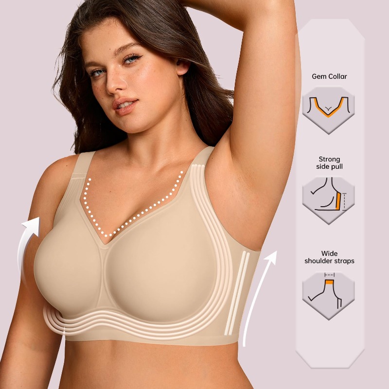 Plus Size Wireless Jelly Bra W - Bra Top Seamless 评论和价格