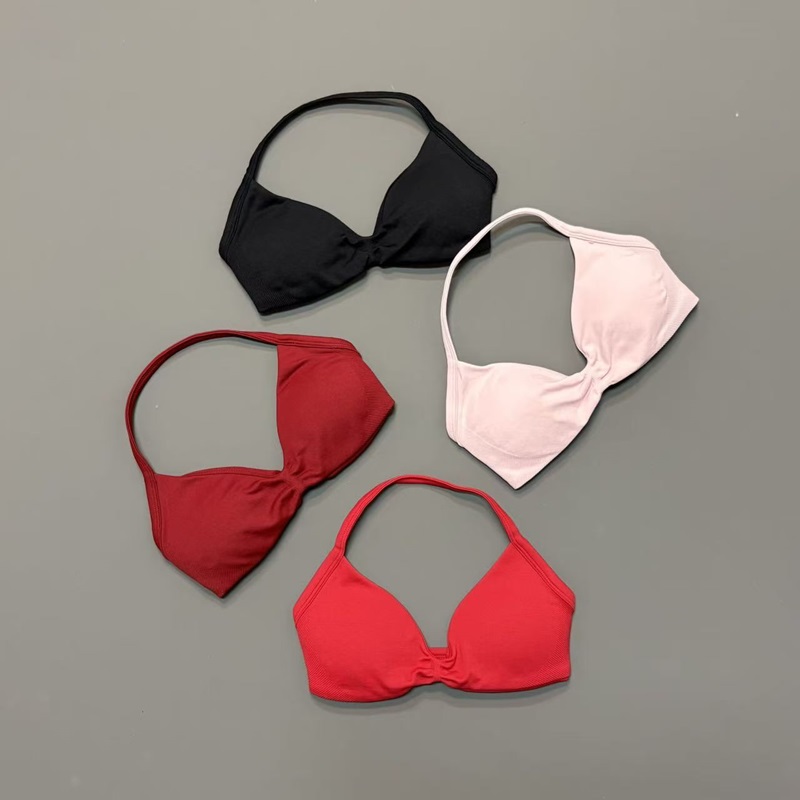 Women Halter Sports Bra V-Neck - Bra Top Seamless 评论和价格