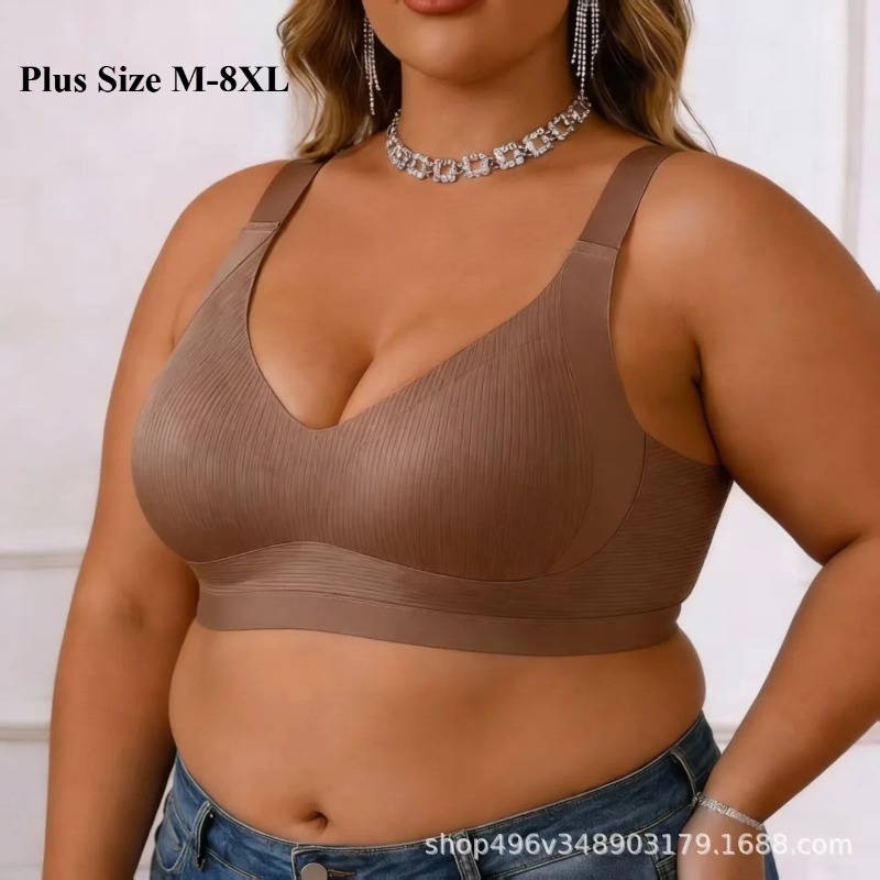 M-8XL PlusSize Women Full Cove - Bra Top Seamless 评论和价格