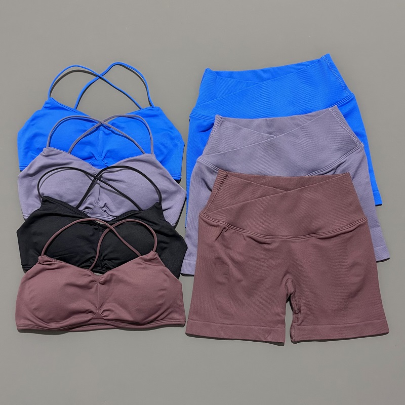 2 Piece Vision Gym Set Women Y - Bra Top Seamless 评论和价格