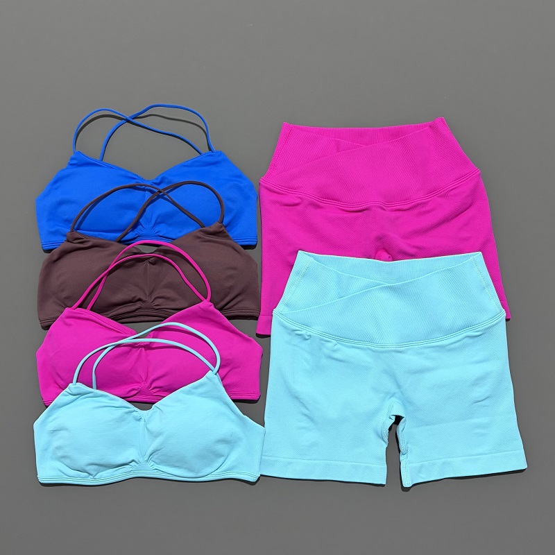 2 Piece Vision Gym Set Women Y - Bra Top Seamless 评论和价格