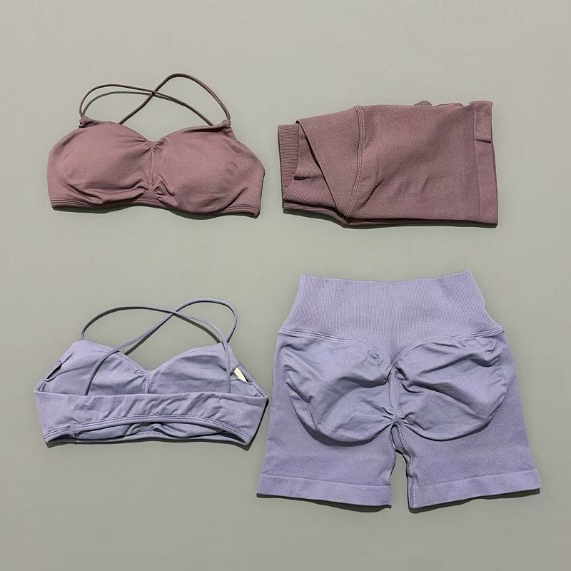 2 Piece Vision Gym Set Women Y - Bra Top Seamless 评论和价格