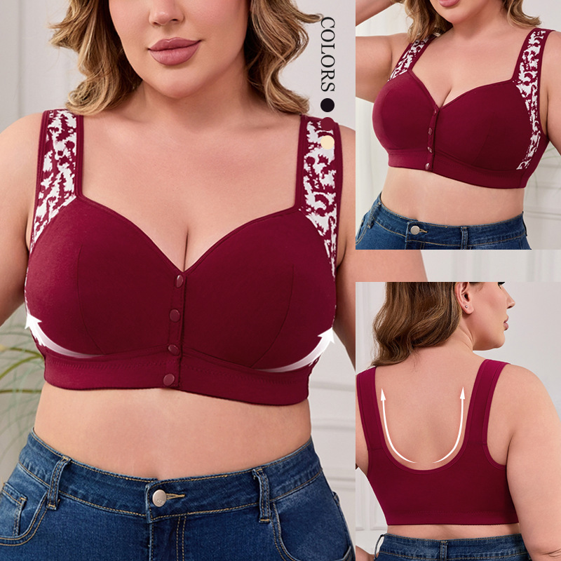 XL-7XL Plus Size Front Buckle  - Bra Top Seamless 评论和价格