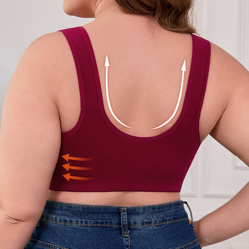 XL-7XL Plus Size Front Buckle  - Bra Top Seamless 评论和价格